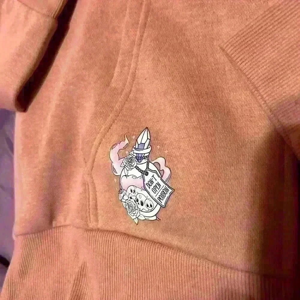 “Dead inside but still cute” zip hoody pink size medium - Picture 3 of 3